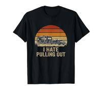 Retro Mountains I Hate Pulling Out Tente de Camping Amusante T-Shirt Graphique avec Valeur, Homme, Noir, L