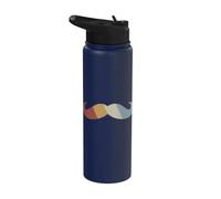 Retro Moustache Visage Cheveux Graphiques Hommes Stainless Steel Insulated Water Bottle