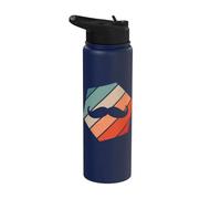 Retro Moustache Visage Cheveux Graphiques Hommes Stainless Steel Insulated Water Bottle