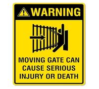 Retro Moving Gate Alert Sign Distressed Metal Decor 12x8 Inch