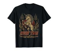 Rétro Muay Thai Éléphant Boxe Thaï Thaïlande Unicorn T-Shirt
