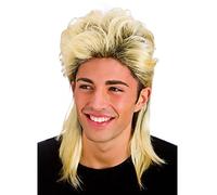 Retro Mullet Perruque Fancy Dress Accessoire Blonde 80 Mens