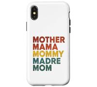 Retro Multilingual Mom Typography Bold Motherhood Statement Coque pour iPhone X/XS