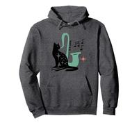 Retro Musical Cat Saxophone Midcentury Modern Mid Century Sweat à Capuche