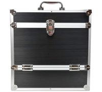 Rétro Musique Étui de rangement aluminium KXRM 03 rabat pliable pour vinyles 33 tours Noir