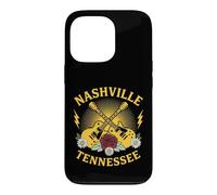 Retro Nashville TN Guitares électriques et Rose Flower Coque pour iPhone 13 Pro