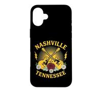 Retro Nashville TN Guitares électriques et Rose Flower Coque pour iPhone 16 Plus