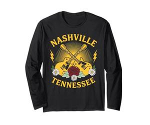 Retro Nashville TN Guitares électriques et Rose Flower Manche Longue
