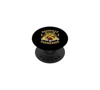 Retro Nashville TN Guitares électriques et Rose Flower PopSockets PopGrip Adhésif