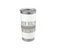 Rétro New Berlin Wisconsin Gobelet isotherme en acier inoxydable double paroi