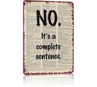 Retro No Is Full Sentence Tin for Workshop 8 X 12 in