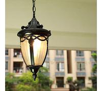 Rétro noir rond suspendu lumière imperméable à l'eau IP55 hauteur réglable en aluminium suspension extérieure pourSalle à manger Balcon Pavillon Décor E27 20x35cm