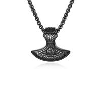 Rétro nordique Style Viking Viking Battle Axe Collier en acier titane, Habillage artistique, Accessoires tendance