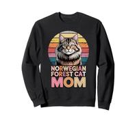 Retro Norwegian Forest Cat Mom Wegies Sweatshirt