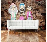 Rétro Nostalgie Fille Mur De Briques Boutique De Vêtements 3D Papier Peint Texture Soyeuse Intissé Salle à Manger Bureau D'étude Canapé Chambre Salon TV Mur-300cm×210cm