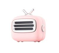 Rétro Nostalgique Bluetooth Mini Haut-Parleur Haut-Parleur Caisson de Basses 3D Stéréo Surround HiFi Sound Effect USB Assist Portable(Pink)