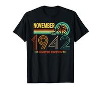 Rétro Novembre Anniversaire 1942 Édition limitée Vintage 84ème T-Shirt