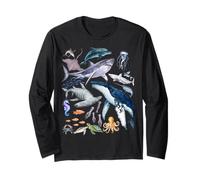 Retro Ocean Wildlife - Shark, Fish & Octopus Vibes Manche Longue