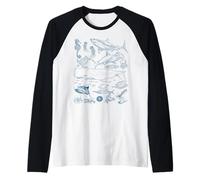 Retro Ocean Wildlife - Shark, Fish & Octopus Vibes Manche Raglan