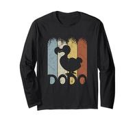 Rétro Oiseau Funky Vintage Silhouette de Dodo Manche Longue