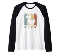 Rétro Oiseau Funky Vintage Silhouette de Dodo Manche Raglan