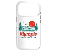 Retro Olympic National Park Mountain Trees & Sun Graphic Coque pour iPhone 17 Pro