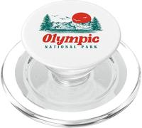 Retro Olympic National Park Mountain Trees & Sun Graphic PopSockets PopGrip pour MagSafe