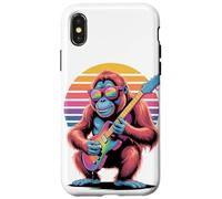 Rétro Orang-Outan Guitariste Orang-Outans Guitare Coque pour iPhone X/XS