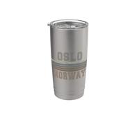Retro Oslo Norvège Gobelet isotherme en acier inoxydable double paroi