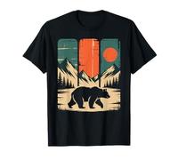 Rétro Ours Graphique Montagnes Nature Extérieur Vintage T-Shirt