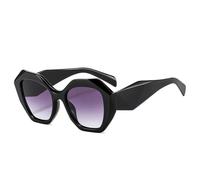 Retro Oversized Irregular Polygon Women Sunglasses Fashion Jelly Color Eyewear Shades UV400 Men Gradient Sun Glasses(Black Gray Gradient)