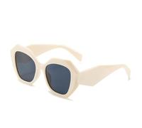 Retro Oversized Irregular Polygon Women Sunglasses Fashion Jelly Color Eyewear Shades UV400 Men Gradient Sun Glasses(Beige Gray)