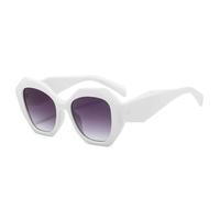 Retro Oversized Irregular Polygon Women Sunglasses Fashion Jelly Color Eyewear Shades UV400 Men Gradient Sun Glasses(White Gray Gradient)