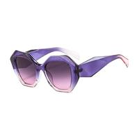 Retro Oversized Irregular Polygon Women Sunglasses Fashion Jelly Color Eyewear Shades UV400 Men Gradient Sun Glasses(Purple Gray Pink)