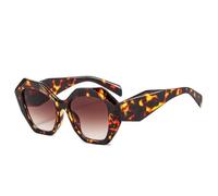 Retro Oversized Irregular Polygon Women Sunglasses Fashion Jelly Color Eyewear Shades UV400 Men Gradient Sun Glasses(Leopard Tea Gradient)