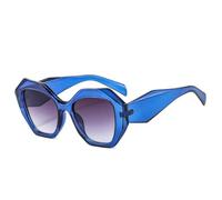 Retro Oversized Irregular Polygon Women Sunglasses Fashion Jelly Color Eyewear Shades UV400 Men Gradient Sun Glasses(Blue Gray Gradient)