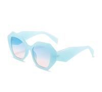 Retro Oversized Irregular Polygon Women Sunglasses Fashion Jelly Color Eyewear Shades UV400 Men Gradient Sun Glasses(Blue Blue Pink)