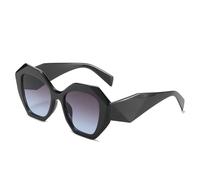 Retro Oversized Irregular Polygon Women Sunglasses Fashion Jelly Color Eyewear Shades UV400 Men Gradient Sun Glasses(Black Gray Blue)