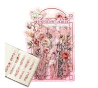 Retro Pack - Floral Sticker Set for Creative Journaling | 20 Pieces Phone Case Decals with Artistic Flair & Hand Account Designs for Card Making and Water Bottle Project 3.15x1.06in