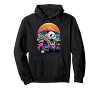 Rétro Panda Ours Samouraï Pandas Sweat à Capuche