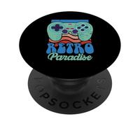 Retro Paradise Arcade Gaming Jeu vidéo Nerd Streamer PopSockets PopGrip Adhésif