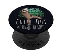 Rétro Paresseux | Ma Jungle Mes règles PopSockets PopGrip Adhésif