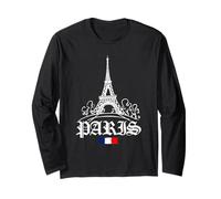 Retro Paris Old Outfit, Abstract Paris Illustration Fashion Manche Longue