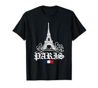 Retro Paris Old Outfit, Abstract Paris Illustration Fashion T-Shirt