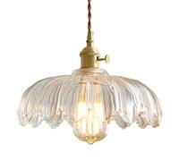Rétro Pastorale Verre Fleur Pendentif Lumière Abat-Jour En Verre Plafonnier Lustre Plafonnier Lampe De Chevet Décoration Suspension Lumière pour Chambre, Café, Salle À Manger, Salon