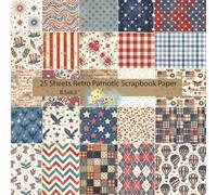 Retro Patriotic Scrapbook Paper: 25 Decorative Sheets for Crafts, 4th of July & Memorial Day (8.5 x 8.5 Inch): Vintage Patriotic Design Paper: 25 ... Card Making & Craft Projects (8.5 x 8.5 Inch)