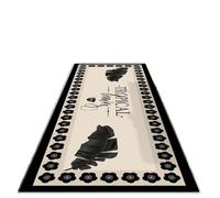 Retro Pattern Runner Rug Black White Bowknot Classical Design Non Slip Washable Carpet for Bedroom Corridor Decor(Color02,50x150CM)