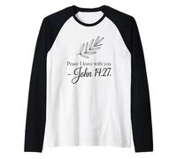 Retro Peace I Leave with You - Verse de la Bible Foi chrétienne Manche Raglan