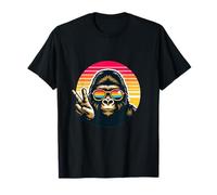 Retro Peace Singe gorille avec lunettes de soleil Meme T-Shirt