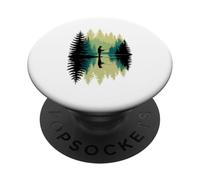 Rétro Pêcheur Silhouette Poisson Pêche Pêcheur PopSockets PopGrip Adhésif